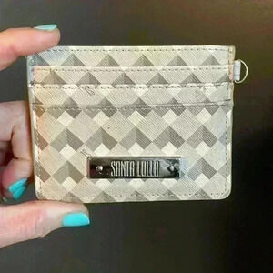 Santa Lolla graphic print card wallet.